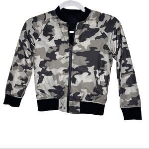 Kids Boys Mossimo Black Reversible White Grey Camouflage Jacket Small